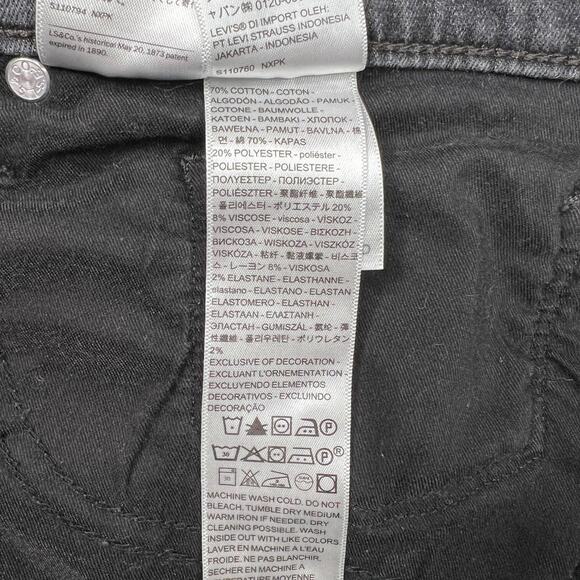 Levi’s 311 Shaping Skinny Stretch Denim Jeans Mid Rise Black Wash Womens 34 - Picture 6 of 7